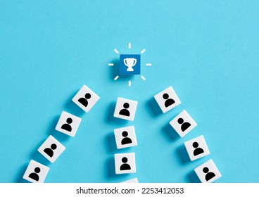 Collaboration and teamwork performance. Team competition for success. Goal achievement and success orientation in business. - Shutterstock ID 2253412053