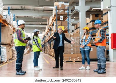 Collaborative Innovation: Brainstorming and Discussion in Factory Warehouse Corridor	 - Powered by Shutterstock