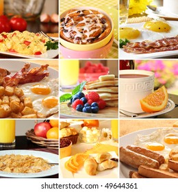 Collage Of Beautiful Breakfast Images.