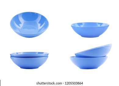collage blue bowl on white background. isolated.  - Image        - Shutterstock ID 1205503864