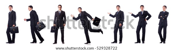 Collage Businessman Isolated On White Stock Photo 529328722 | Shutterstock