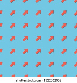 collage of diagonal red pointers on blue background, seamless background pattern