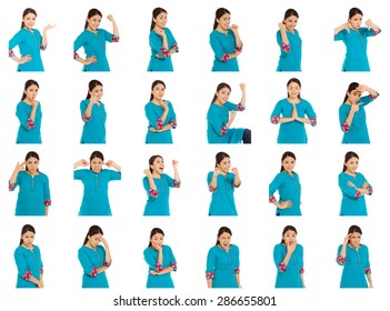Collage of different facial expressions - Shutterstock ID 286655801