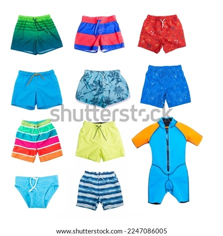 Collage of different shorts for boys