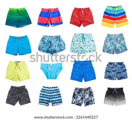 Collage of different shorts for boys.