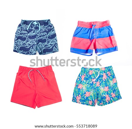 Collage of different shorts for boys