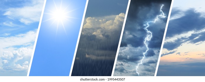 Collage of different weather conditions