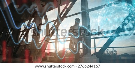 Collage of Digital Elements Showing Technology and Design at Sunset in a Modern Building Space
