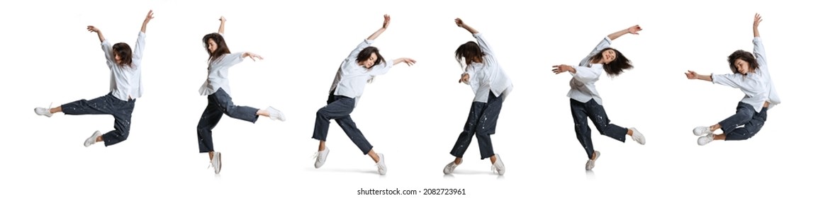 contemporary dance jumps black and white