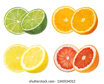 Cross Sections Different Citrus Fruits Orange Stock Photo (Edit Now ...