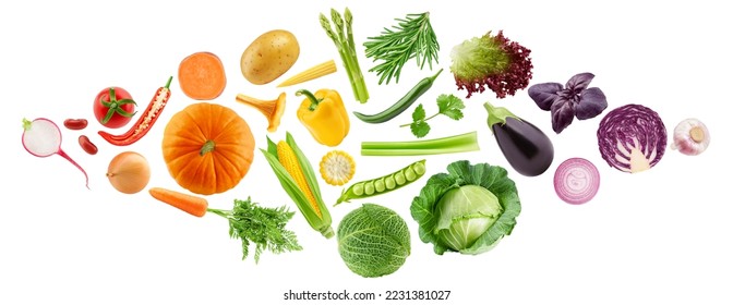 Collage of fresh color vegetables, healthy food concept - Powered by Shutterstock