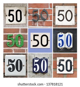 Collage of House Numbers Fifty