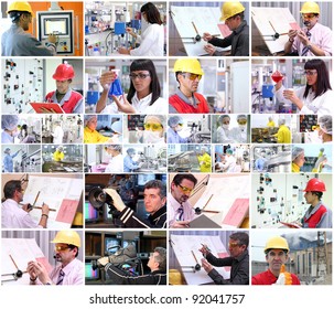 Collage Of Images With People From Different Professions At Work.
People At Work. Professional Occupation. Working People.