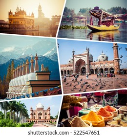 Collage of India images - travel background (my photos)