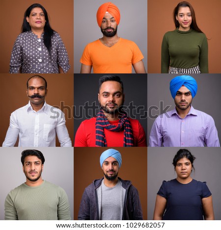 Collage Of Indian Group Of People In Square Crop