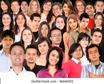 Collage of a large group of people faces