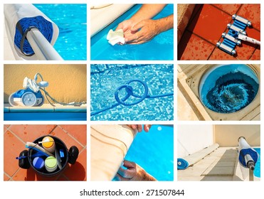 collage maintenance of a private pool