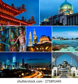 Collage of Malaysia images, Mosques, Chinese temple, Indian temple, landmark and nature. All picture belongs to me.