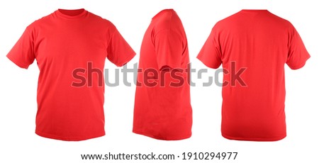 Collage of male t-shirt on white background