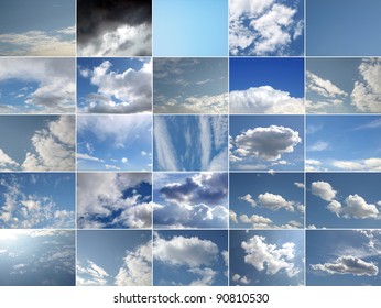 Collage Many Different Blue Skies White Stock Photo 90810530 | Shutterstock