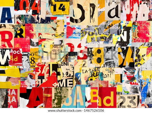 Collage Many Numbers Letters Ripped Torn Stock Photo (Edit Now ...