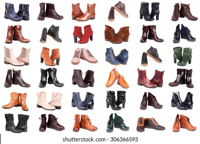 Collage Modern Fashionable Women Boots Shot Stock Photo 306366593 ...