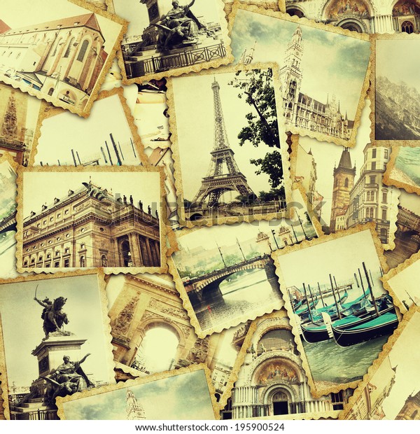 Collage Old Photo Traveling Concept Stock Photo (Edit Now) 195900524