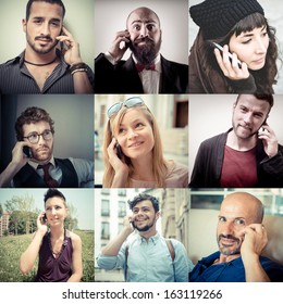 Collage Of People Calling On The Phone