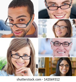 Collage Of People Wearing Reading Glasses