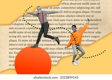 Collage photo of positive people university teacher jump air celebrate last day before exam and girl student prepare isolated on text background - Powered by Shutterstock