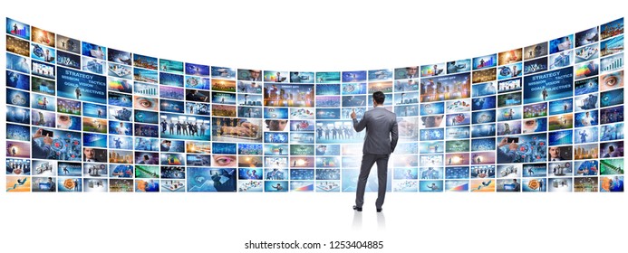Collage of photos with businessman - Shutterstock ID 1253404885