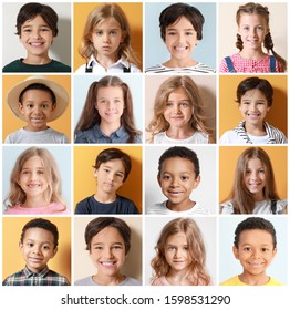 Collage Of Photos With Different Little Children