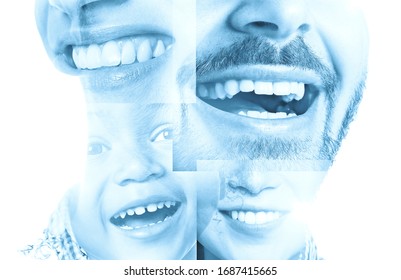 Collage Of Photos With Different Smiling People