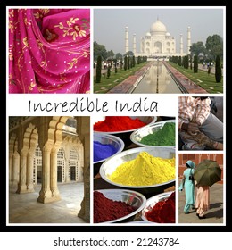 Collage of photos of India with copy-space for text.