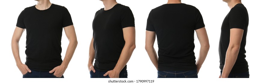 Collage Photos Man Black Tshirt On Stock Photo 1790997119 | Shutterstock