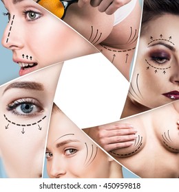 Collage Of Plastic Surgery Concept