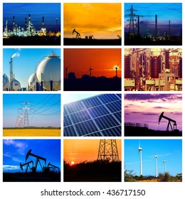 Collage of Power and energy concepts and products