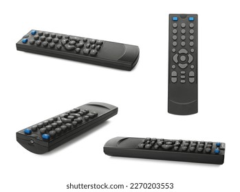 Collage of remote controller on white background, different angles - Shutterstock ID 2270203553