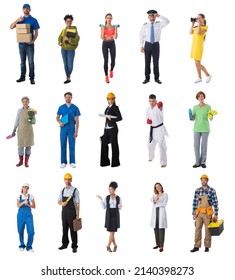 Collage Set People Different Professions Isolated Stock Photo ...