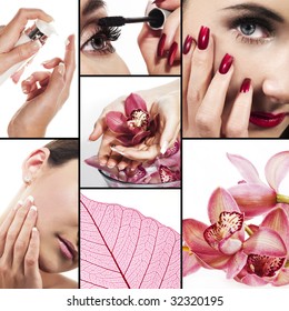 Collage Of Several Photos For Healthcare And Beauty Industry