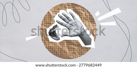 Collage Showing Concepts of Communication and Expression Through Hand and Mouth Imagery