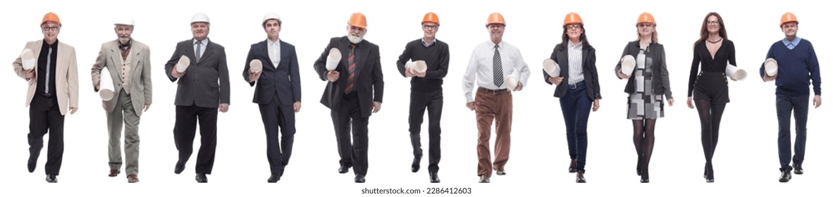 collage of successful architects walking towards the camera - Powered by Shutterstock