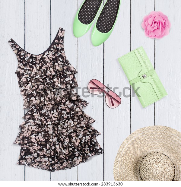 Collage Summer Clothes Stock Photo (Edit Now) 283913630