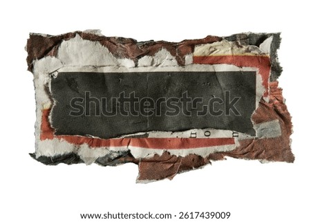 A collage of torn newspaper for using as a ripped message background on white background with clipping path