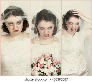 Collage of upset brides-3000 x 2500 square banner size