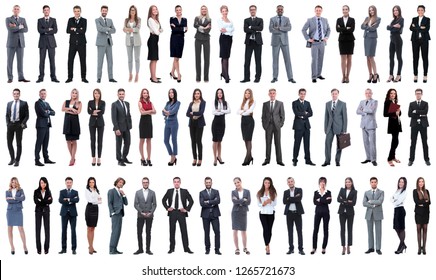 Collage Of A Variety Of Business People Standing In A Row