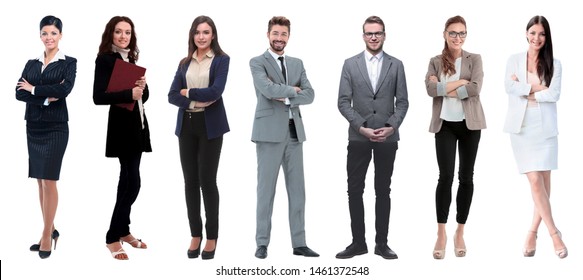 Collage Of A Variety Of Business People Standing In A Row