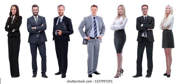 Collage Variety Business People Standing Row Stock Photo 1537997291 ...