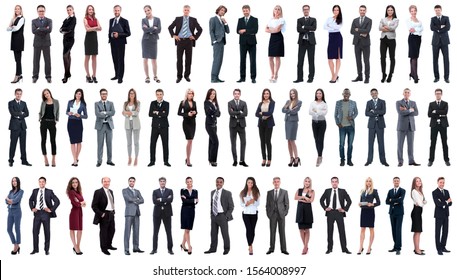 Collage Of A Variety Of Business People Standing In A Row