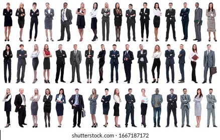 Collage Of A Variety Of Business People Standing In A Row